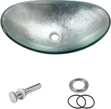 Sarlai Bathroom Vessel Sink Modern Artistic Tempered Glass Basin Countertop Bowl Sink for Lavatory Vanity Cabinet