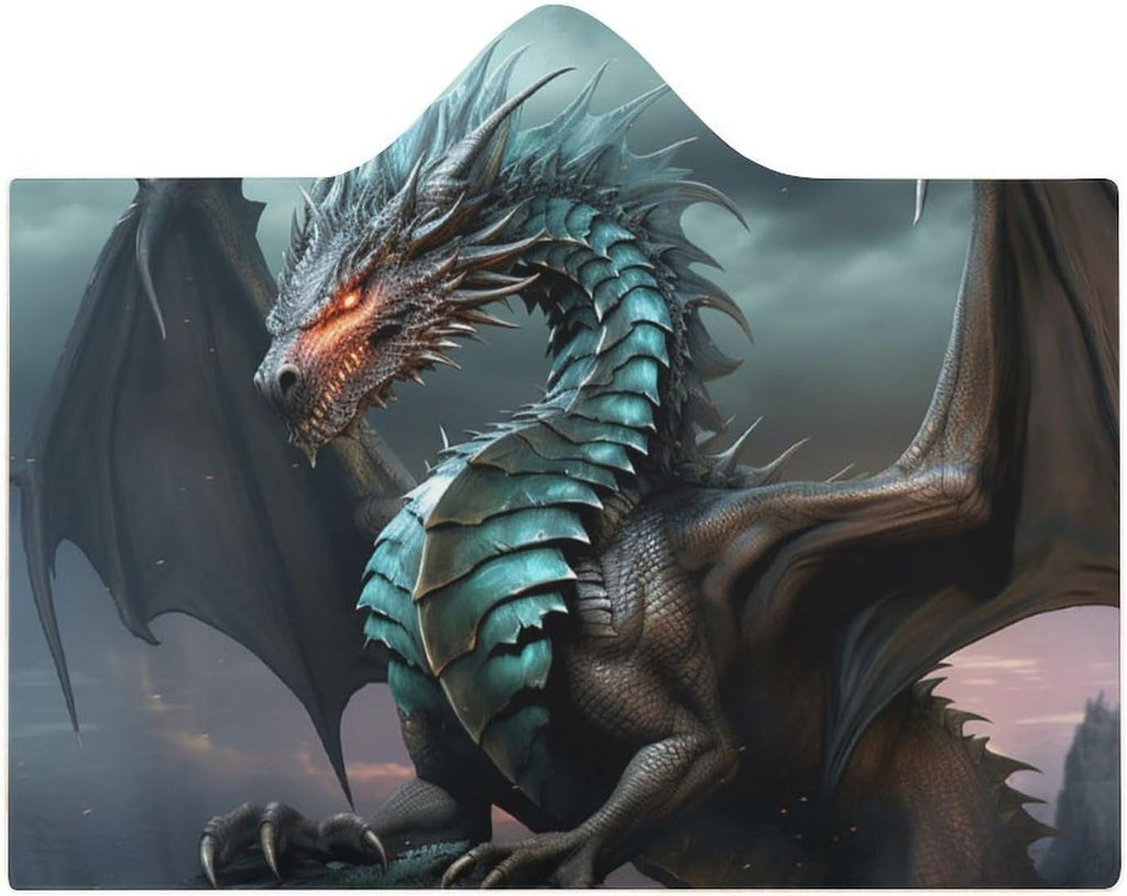 Cool Dragon Wearable Blanket Hoodie for Adults Oversized Fleece Hooded Sweatshirt Blanket Soft Cozy Wrap