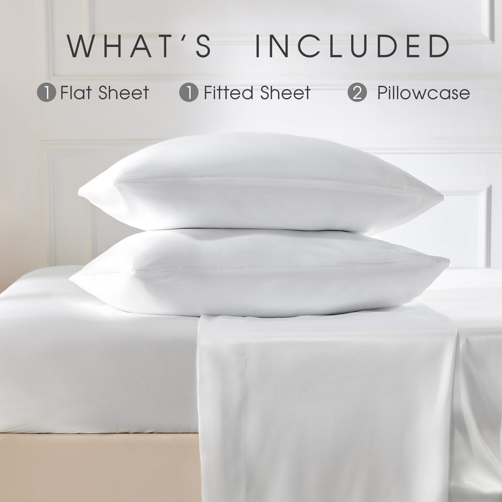 Satin Sheets California King - 4 Piece Luxury Soft Silky Sheets for Hair and Skin, Similar to Silk Bed Sheet Set with