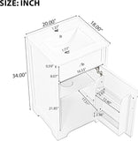 20 inch Bathroom Vanity with Sink Combo Set, Free Standing Vanity Cabinet with Soft Closing Door and Storage Rack