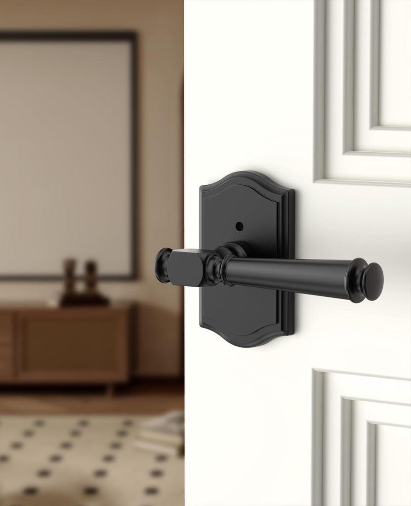 6 Pack Matte Black Privacy Interior Door Handles
