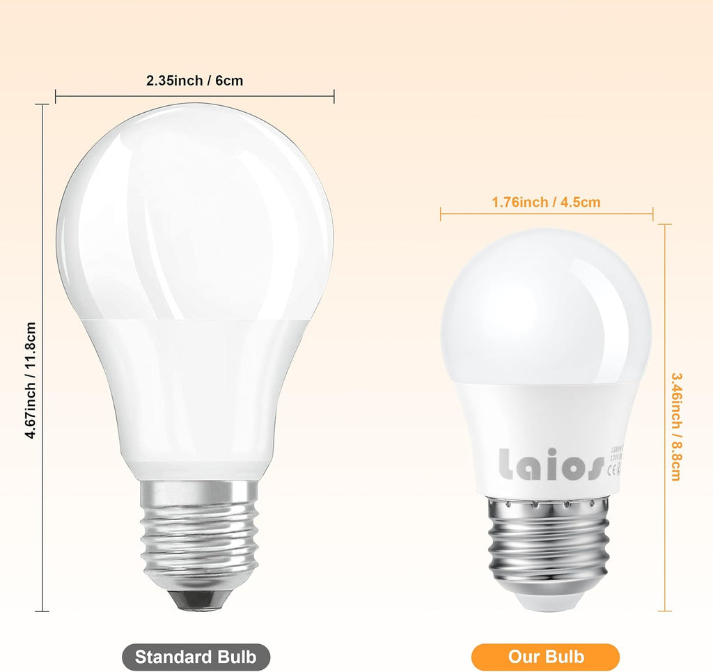 E26 LED Light Bulb A15 Shape, 3W Replace 30W, 400lm, Daylight 5000K, 120V Medium Screw Light Bulb, Pack of 6, Non