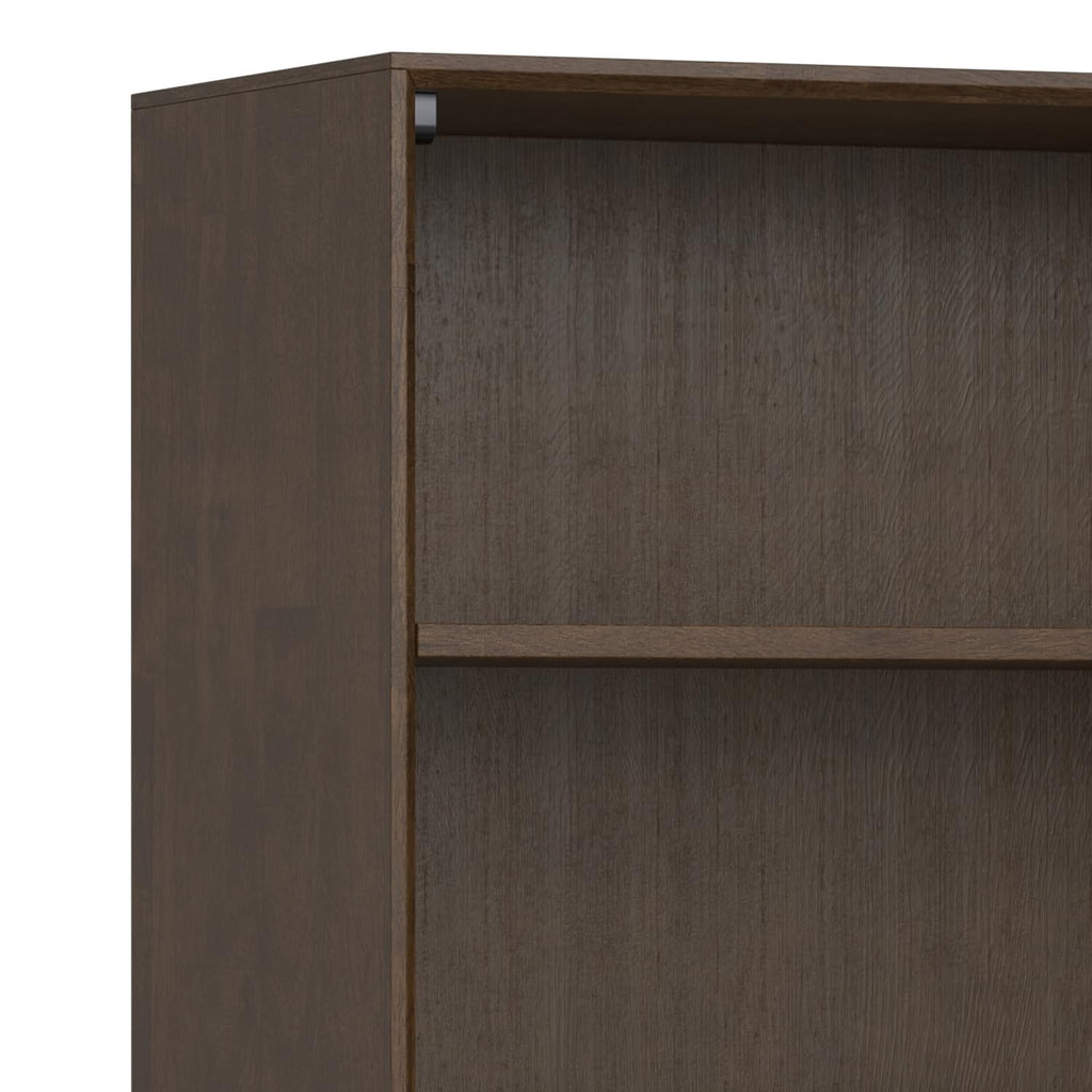 Banting 66" Tall Solid Wood 5-Shelf Bookcase in Walnut Brown