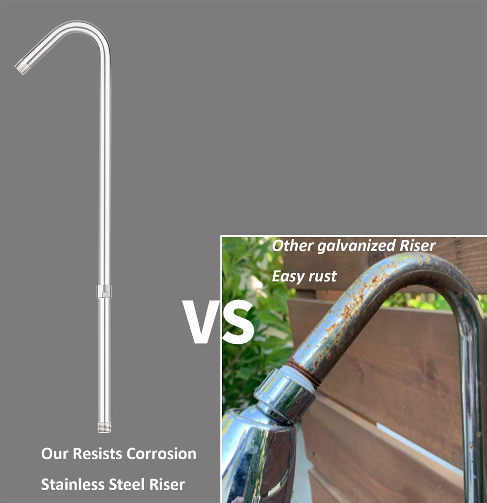 Outdoor Shower Fixture System,Double Handle Utility Shower Faucet