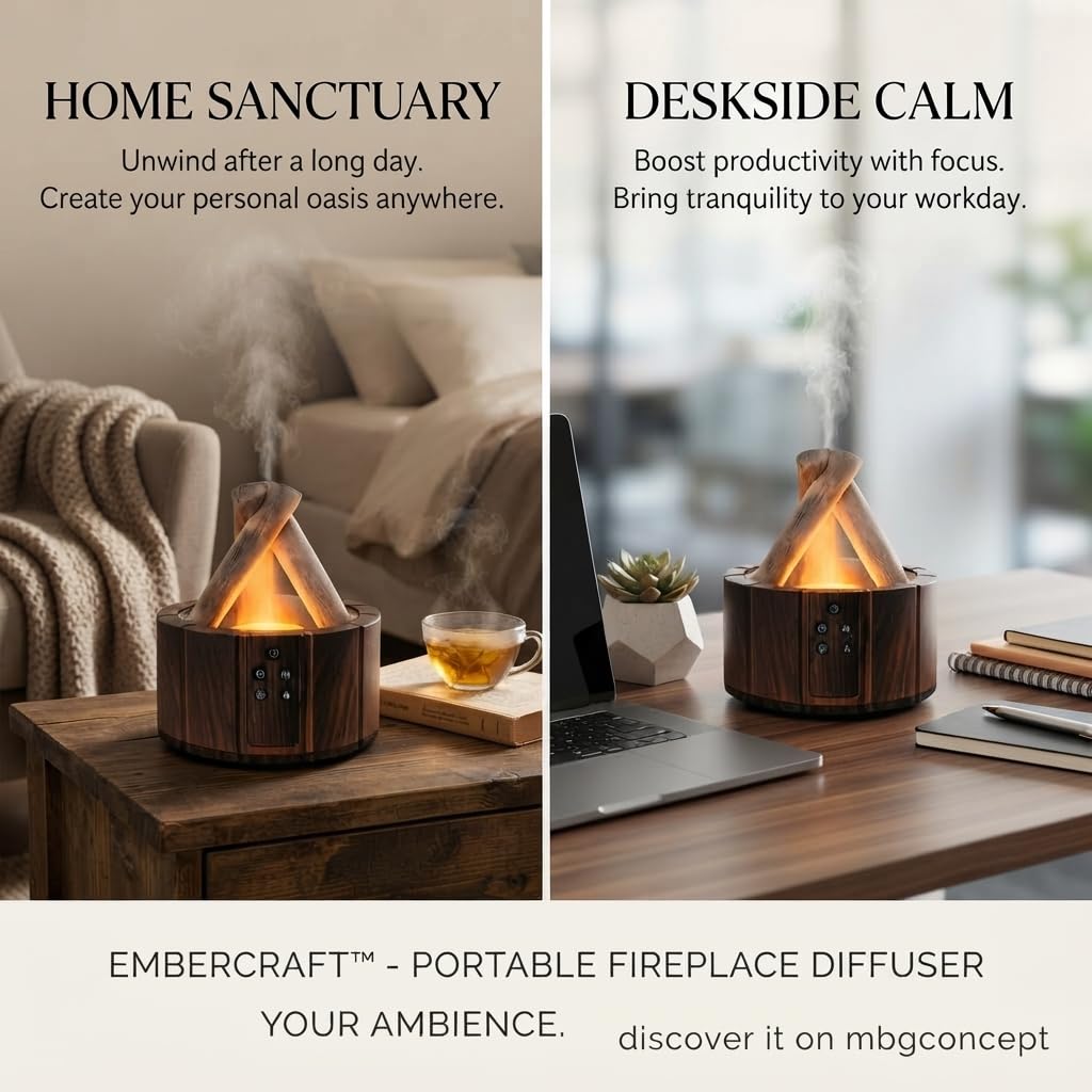 Campfire Flame Diffuser Aroma Essential Oil 250ml Humidifier Remote Control