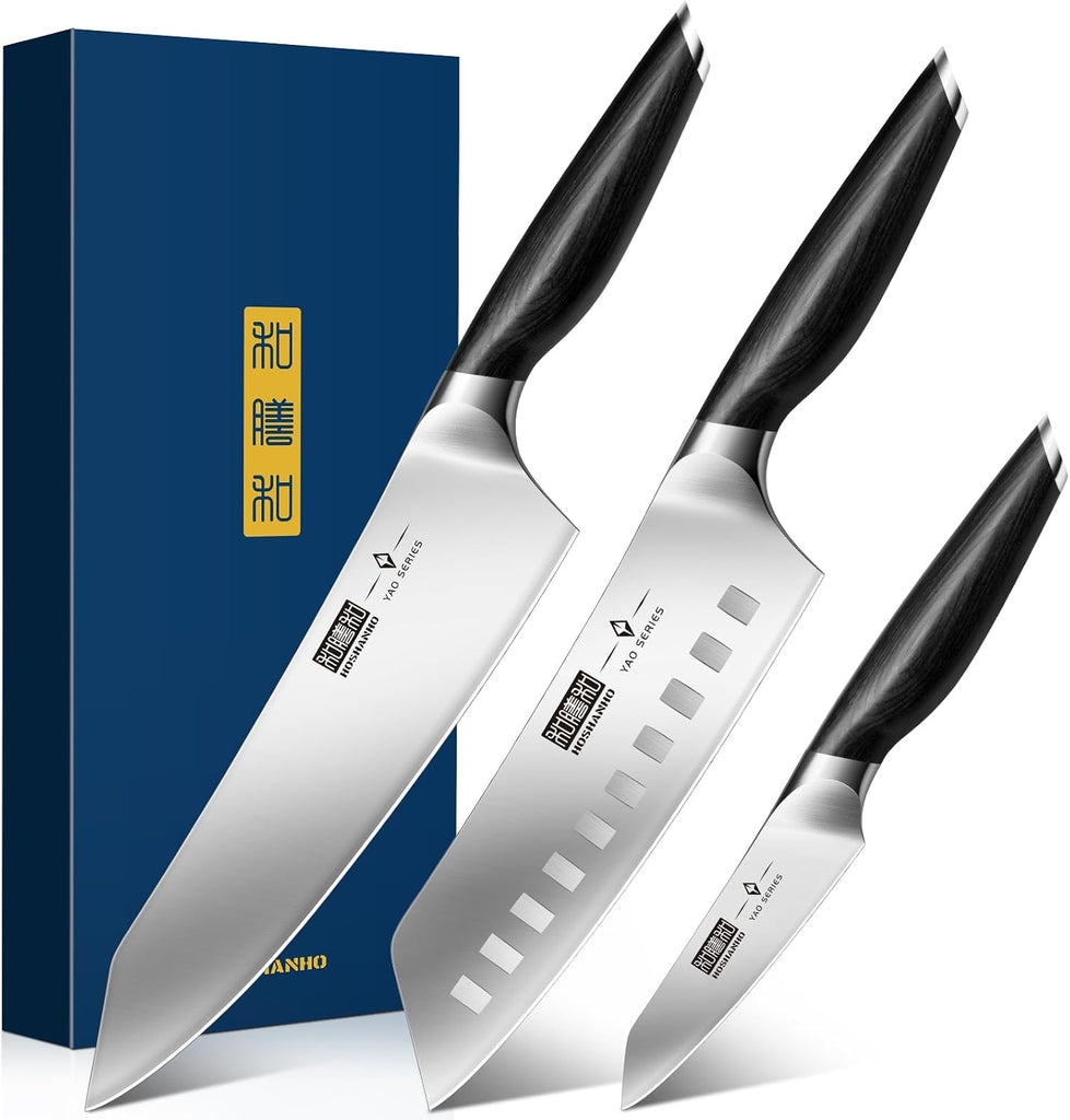 3-Piece Knife Set, Ultra Sharp Japanese Kitchen Chef Knife Set | High Carbon Powder Steel Kitchen Knife Set