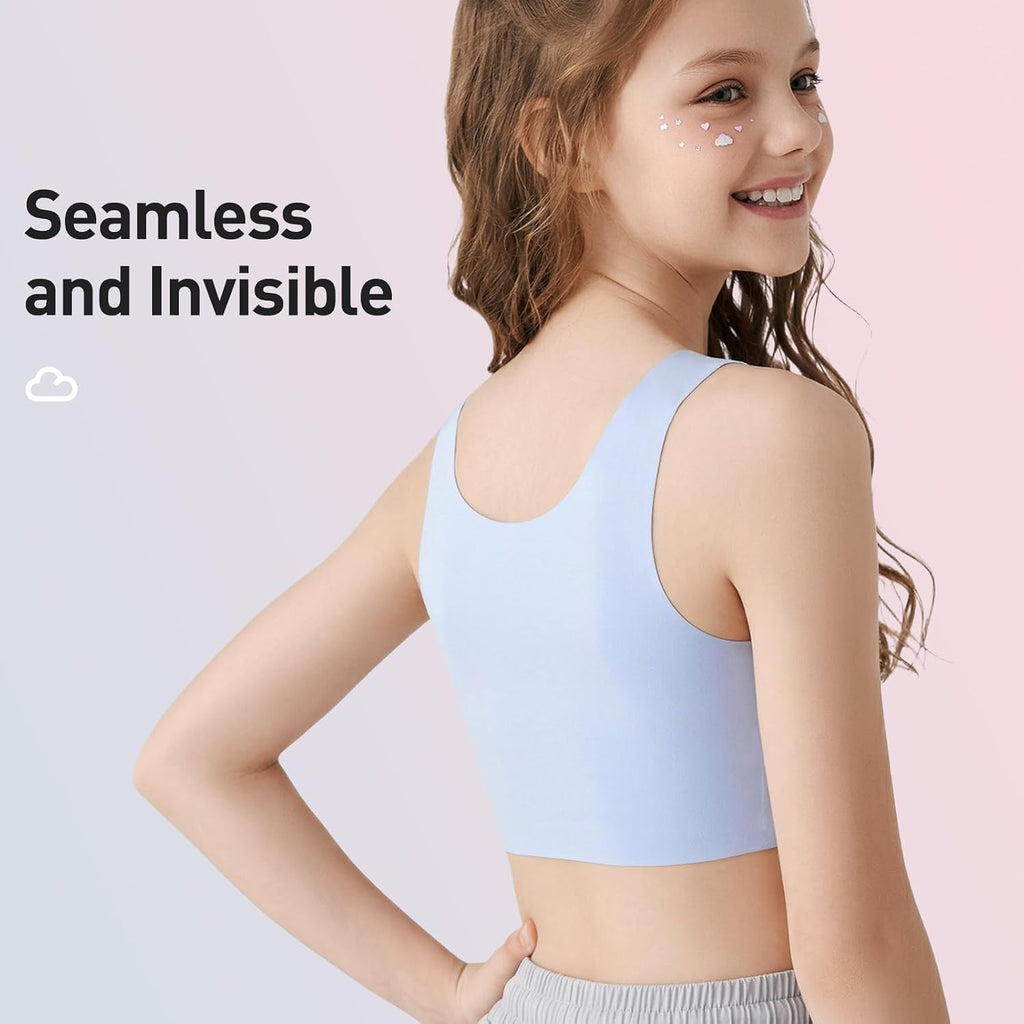 Girls Training Bras, Seamless No Pad Sports Bra Multipack
