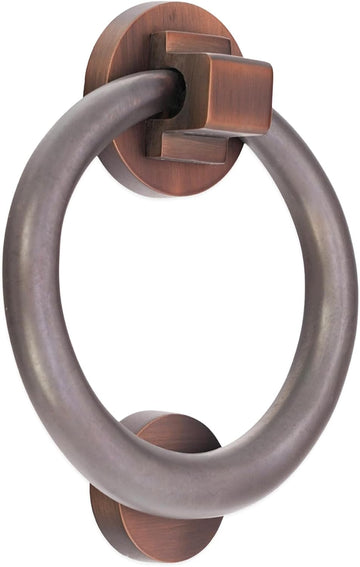 5" Aged Bronze Ring Shaped Door Knocker - Solid Brass Door Furniture Knocker