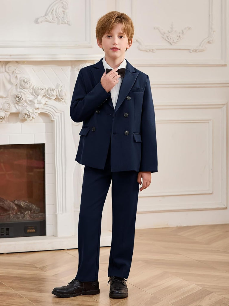 Boys 3 Piece Tuxedo Suit Kids Pants Set Wedding Outfits
