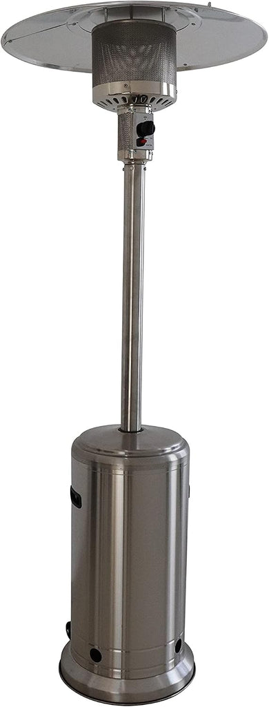 32in Propane Patio Heater, 46000 BTU Steel Gray Outdoor Standing Heater | Extensive Heating Radius With Quiet