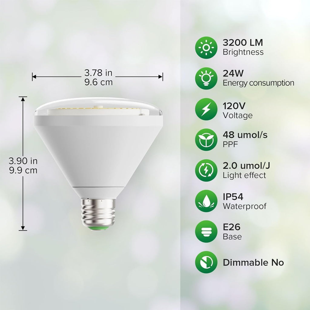 250W Equiv. Full Spectrum LED Grow Bulb 3000K 5000K 660nm 730nm IP54