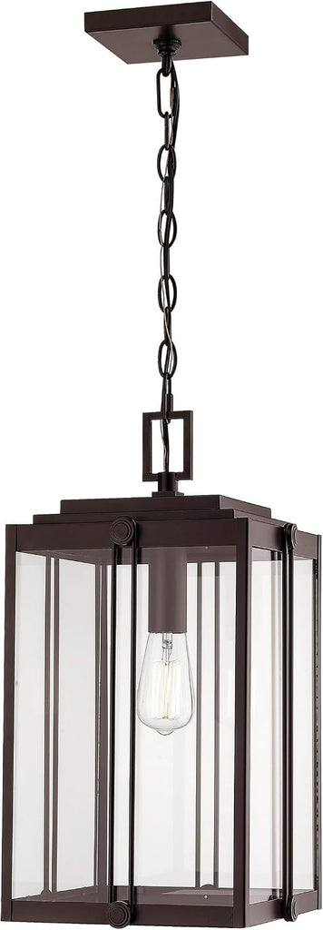 Transitional One Light Outdoor Hanging Lantern from Oakland Collection Dark Finish, Powder Coat Bronze