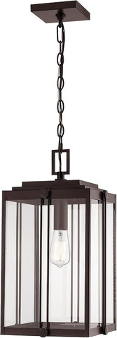 Transitional One Light Outdoor Hanging Lantern from Oakland Collection Dark Finish, Powder Coat Bronze