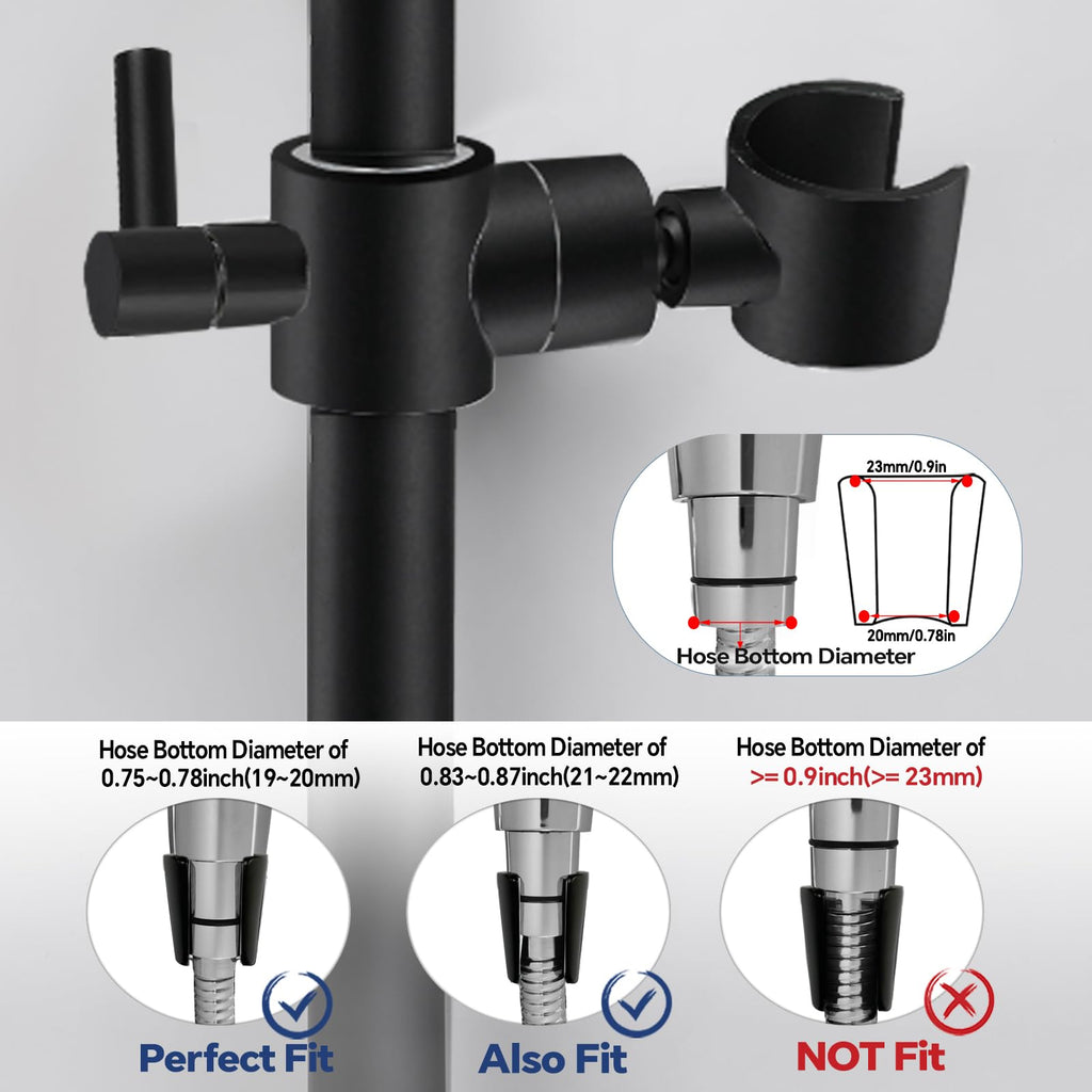Shower Slide Bar Adjustable Handheld Shower Head Holder Wall Mount - 15inch All-Metal Shower Head Slide Bar
