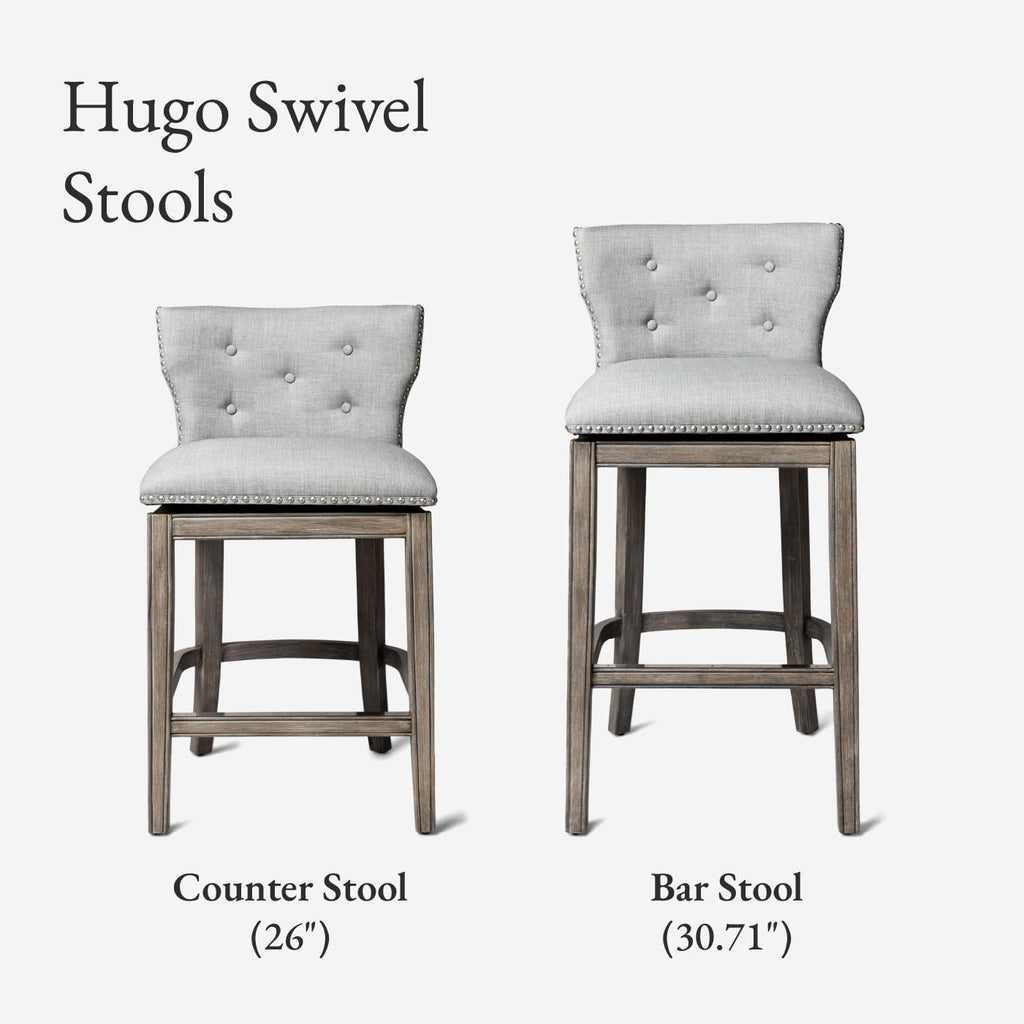 Hugo Counter Stool, Reclaimed Oak, Ash Grey, 26"