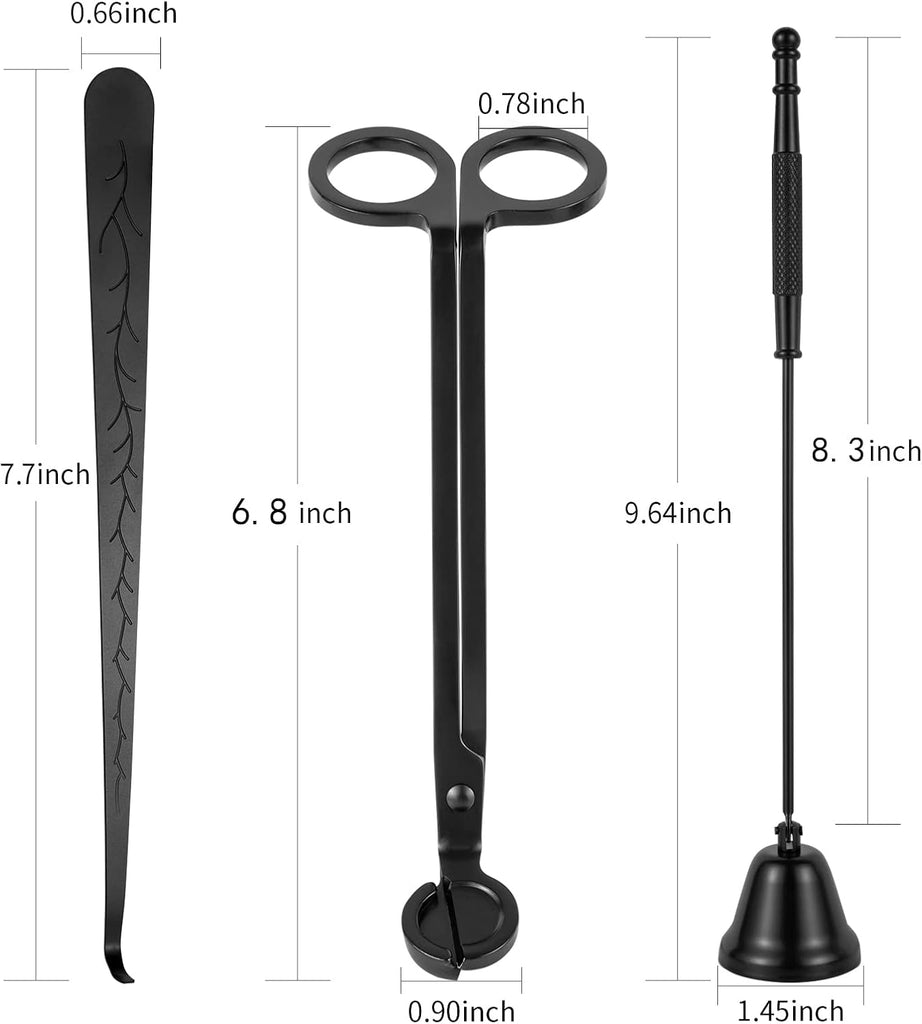 Candle Wick Trimmer, Candle Snuffer and Wick Dipper & Candle Accessory Set, 3 in 1 Candle Care Kit for Candle Lover