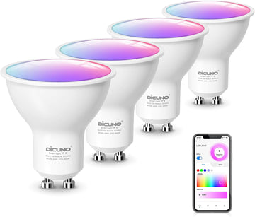 GU10 Smart LED Bulb, Color Changing, 50W Equivalent, 450LM, 4-Pack
