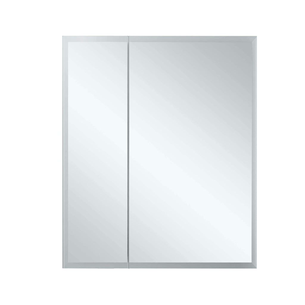 Bathroom Medicine Cabinet, Aluminum, Recessed/Surface Mount, 30" x 30", 2 Door, Mirrored w/LED