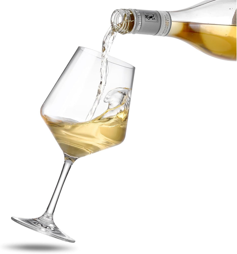 Unbreakable Wine Glasses Set of 6, 16 oz Plastic Wine Glasses with Stem, BPA Free, Reusable Wine Glass for Poolside