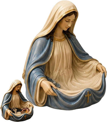 Virgin Mary Catch-All Bowl, Blessed Mother Decorative Key Holder Tray, Religious Catholic Jewelry Dish, Entryway