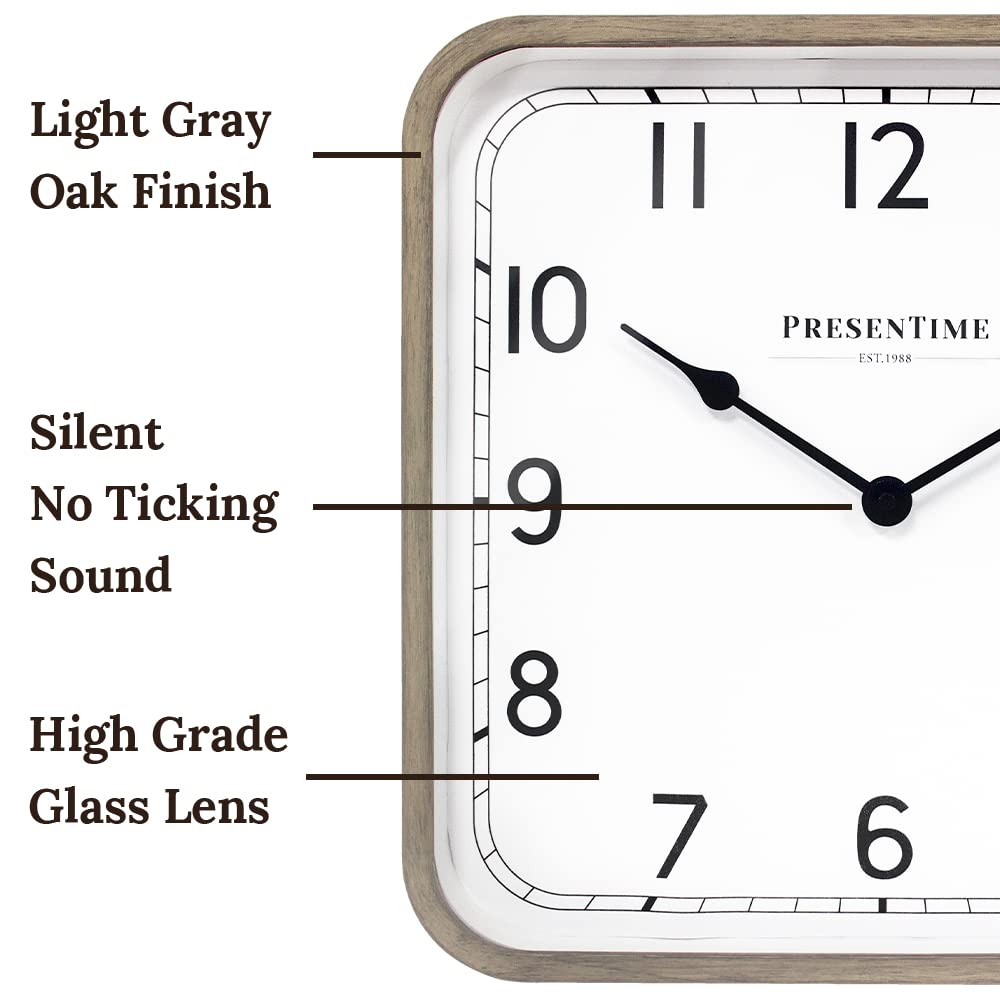 16" Anton Modern Farmhouse Square Clock