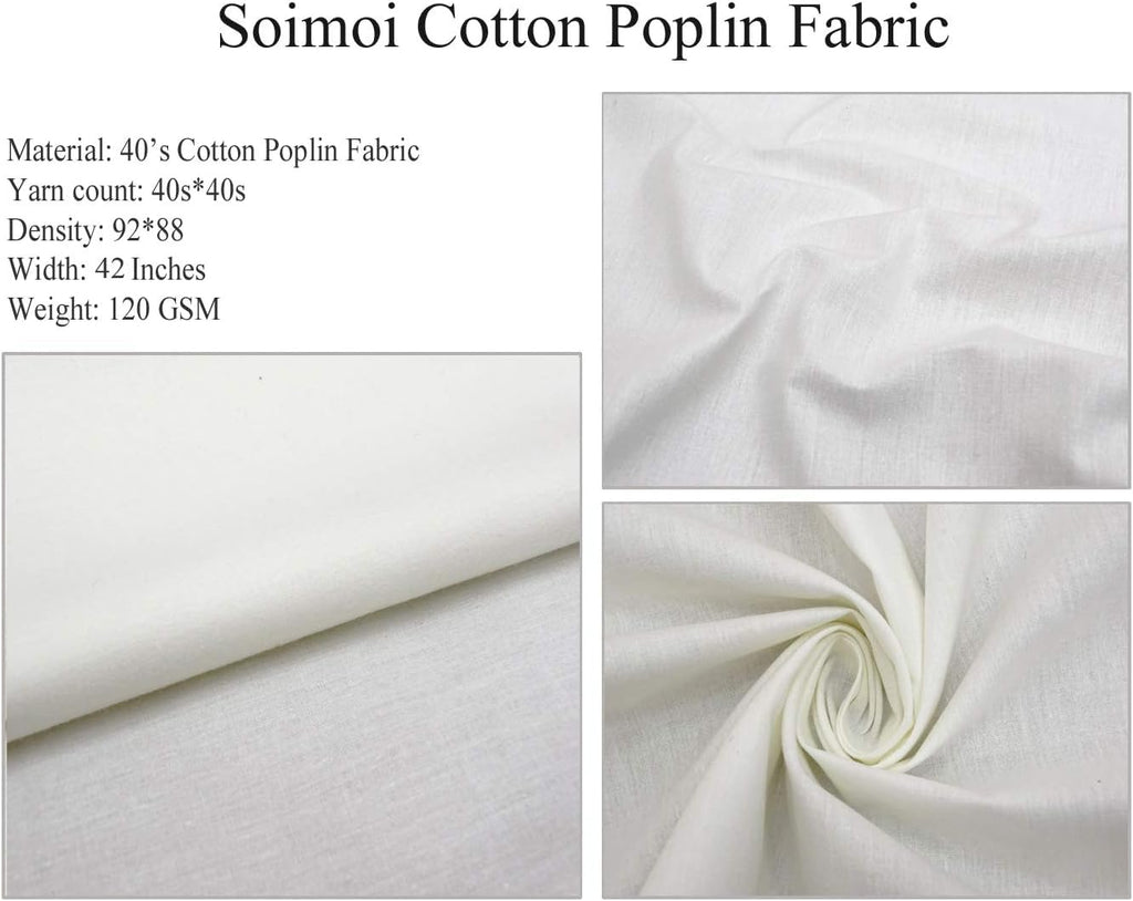 Cotton Poplin White Fabric - by The Yard - 42 Inch Wide - Hummingbird, Leaves & Flower Floral Textile - Playful and