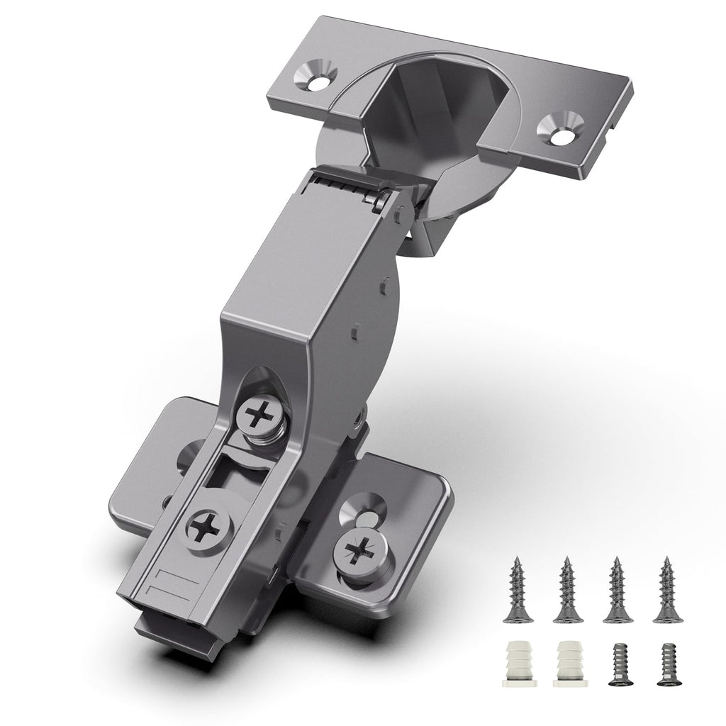 20 Pack Frameless Inset Soft Close Concealed Hinges, Black Titanium Plated, Self Closing, 105° Open Angle 3D