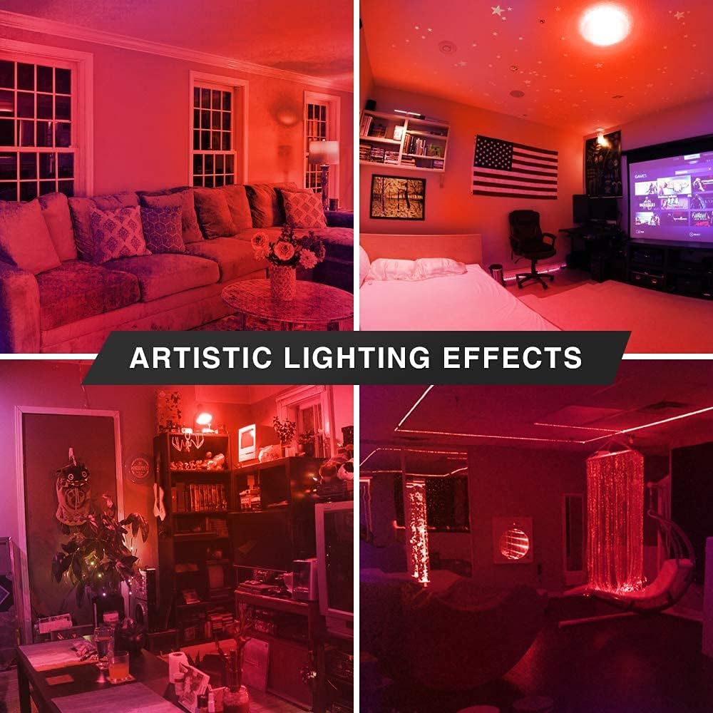 BlueX LED PAR20 Flood Red Light Bulb - 8W (65Watt Equivalent) - Dimmable - E26 Base Red LED Lights, Party