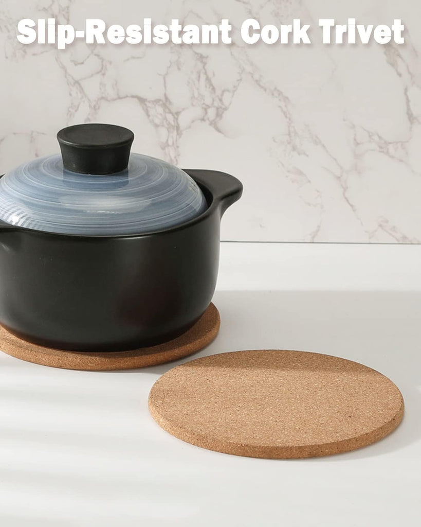 Cork Trivets for Hot Dishes, Hot Pots and Pans, 8 Inch - Set of 4