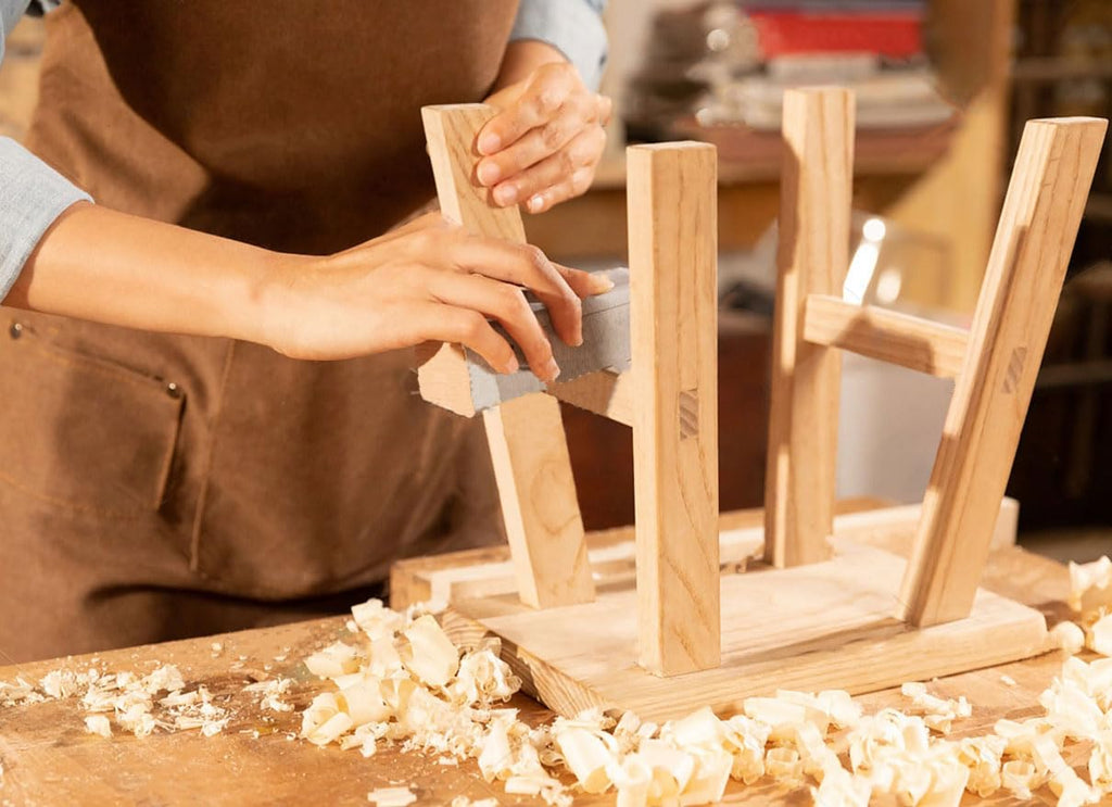 Handmade Solid Wood Stool Milking10 Height Wooden Step Stool Simple Wooden Viking (12" Long 6" Wide)