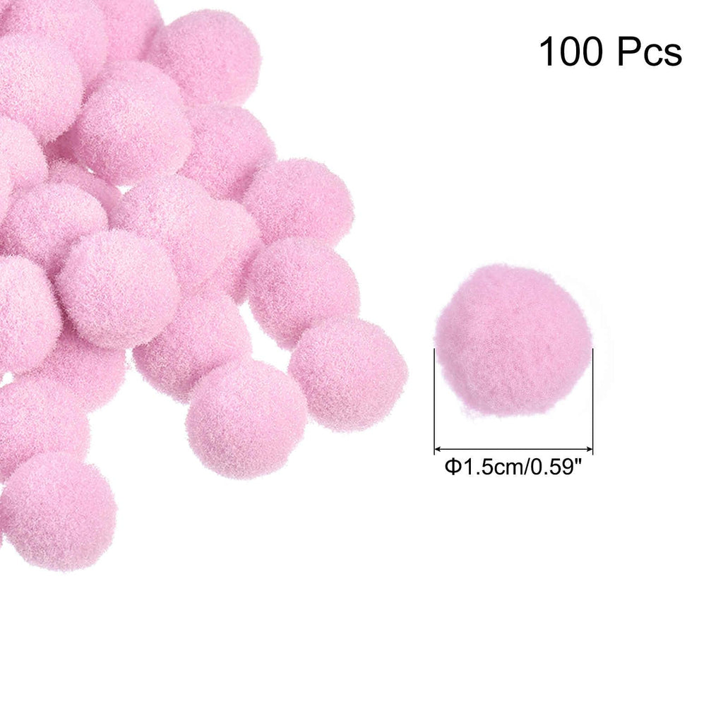 Pom Felt Balls Felting Fabric 1.5cm 15mm Light Pink Crafts Project DIY Pack of 100