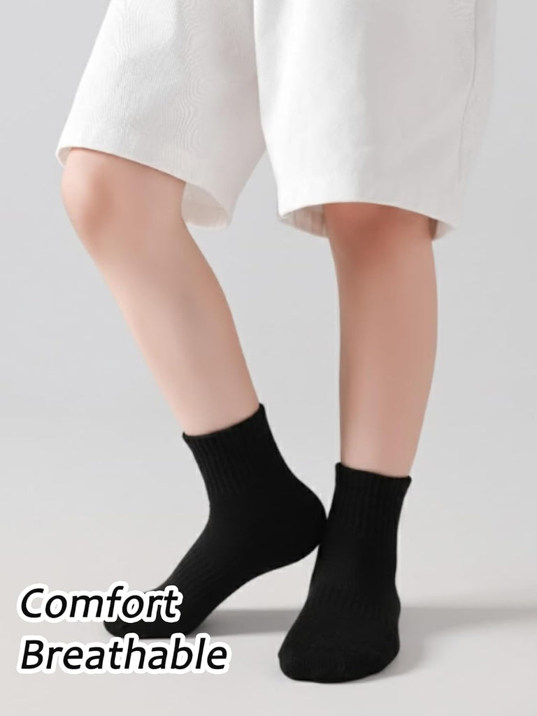 Kids Quarter Ankle Socks for Boys Girls 10 Pack Seamless Athletic Socks