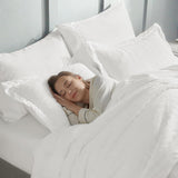 Queen Comforter Set White Seersucker 7 Pieces Bed in a Bag Queen Comforter Set with Sheets