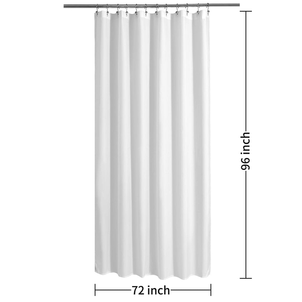 72x96 Extra Long Waterproof Fabric Shower Curtain Liner White