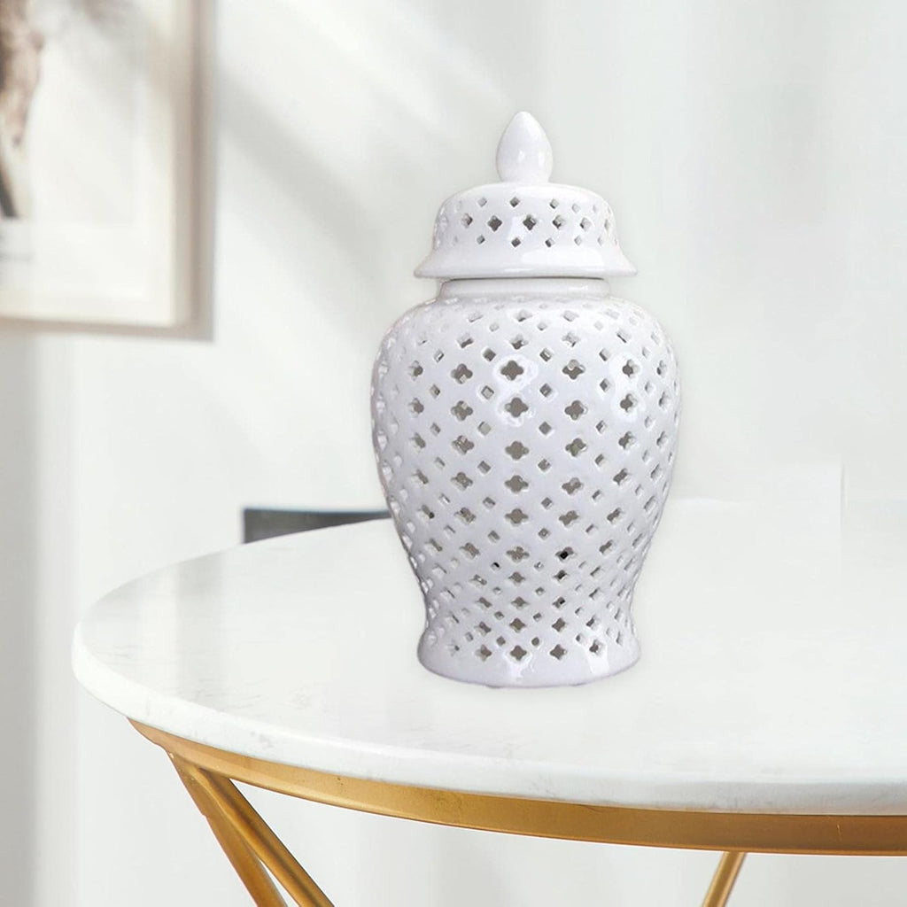 Classical Ceramic Ginger Jar Vase Temple Jar Decor Porcelain Storage Jar