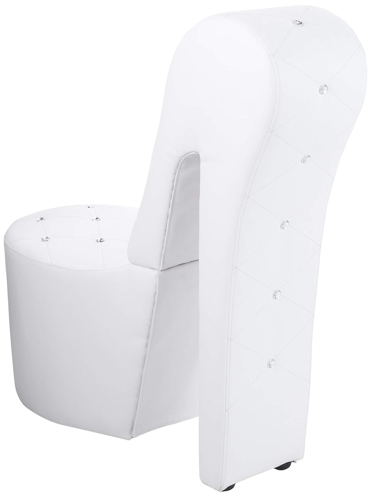 Tristam 40" Modern Glam High Heel Lounge Chair - White Faux Leather