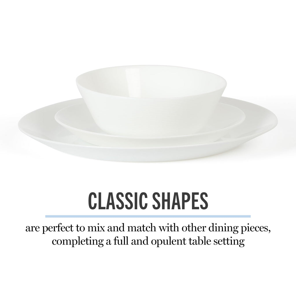 Opalton 18-Piece Dinnerware Set - Chip and Break Resistant Opal Glass Plates and Bowls, Lightweight White Dinner Set