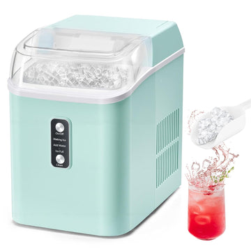 Nugget Ice Maker Countertop, Portable Ice Machine with 1.7L Water Tank, 26LBS/24H Fast Production, Auto-Cleaning &