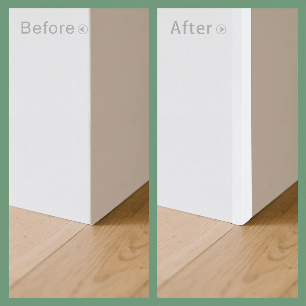 9Pcs 48" Wall Corner Protector,Wood Grain Wall Edge Strip Guards Trim,White
