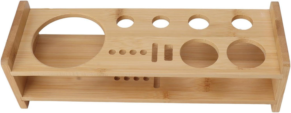 Bartender Kit Stand, Bartending Tool Storage Holder, Large Capacity Space Saving Wood Bar Tool Organizer with Tiered
