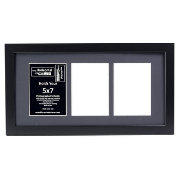 3 Opening 5x7 Black Picture Frame with 10x20-inch Black Mat Collage including Full Strength Glass, Alphabet
