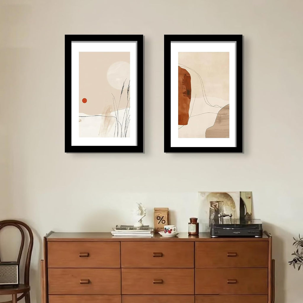 24x36 Poster Frame in Black Wood with Plexiglass 2 Pack