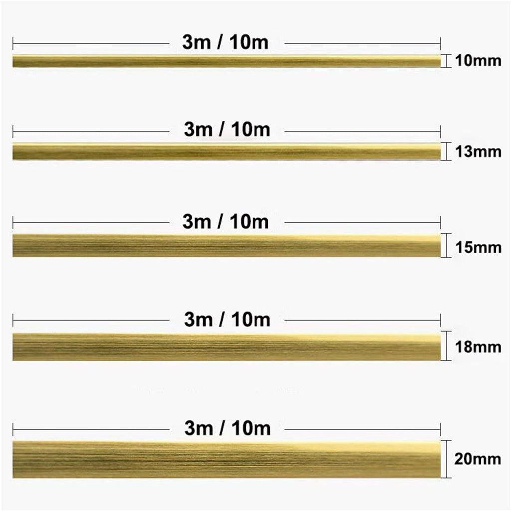 Peel and Stick Molding Trim, Flexible Wall Ceiling Floor Cabinet Tile Edge Moulding(Gold,3mx18mm)