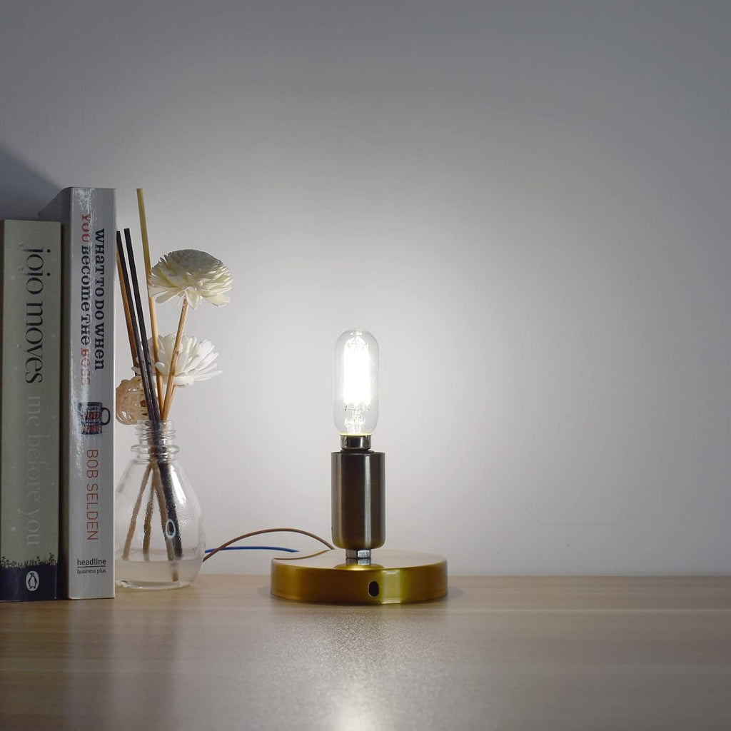 E12 LED Light Bulbs 40-Watt Equivalent, Natural White 4000K, Clear Glass, Tubular 4W Dimmable LED Filament