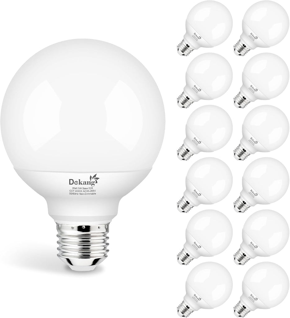 12 Pack LED Globe Light Bulbs 4000K Daylight E26 Base 60W Equivalent