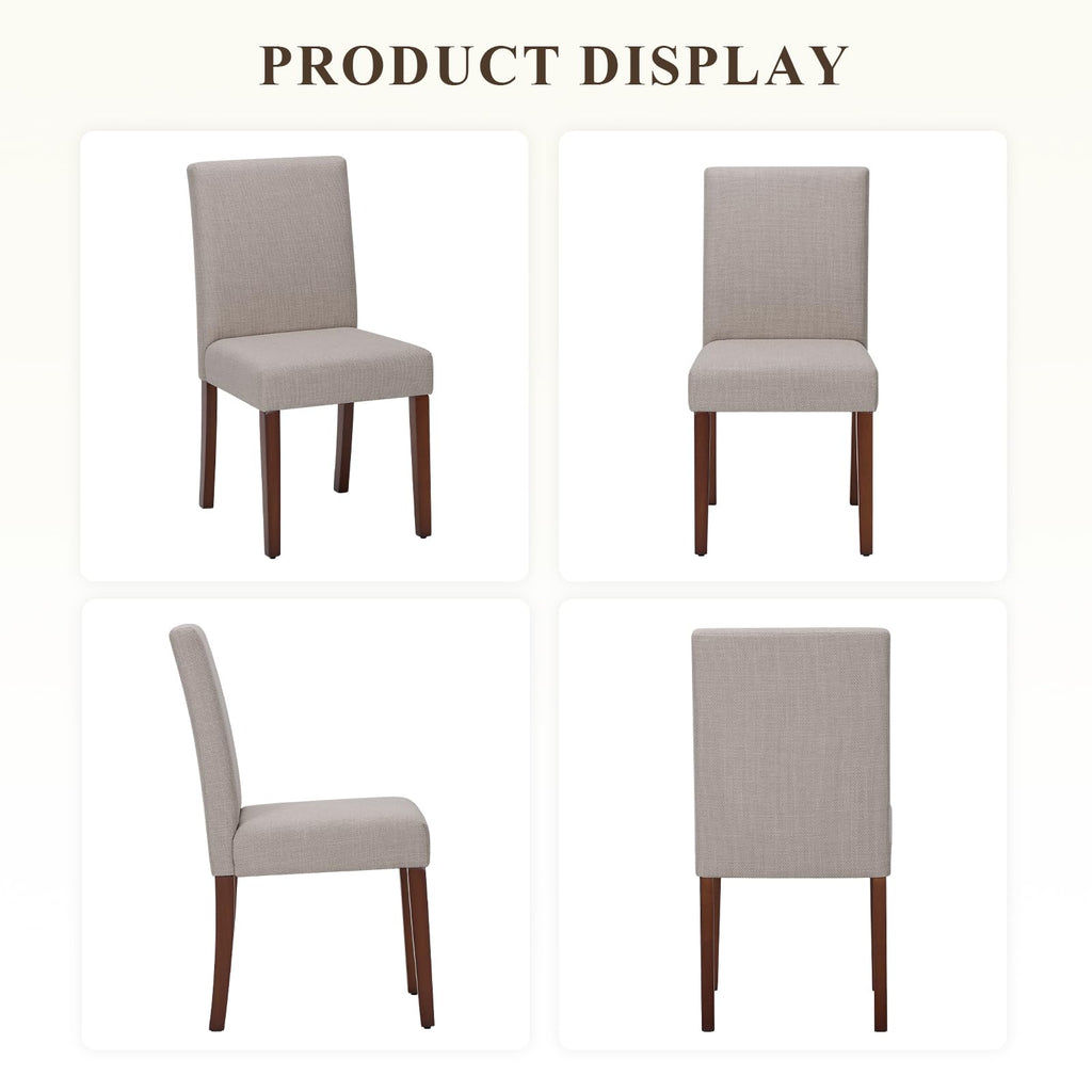 Upholstered Set of 2, Modern Fabric Dining Room Chair, Wooden Dining Chair, Kitchen Side Chairs, Farmhouse Dinner