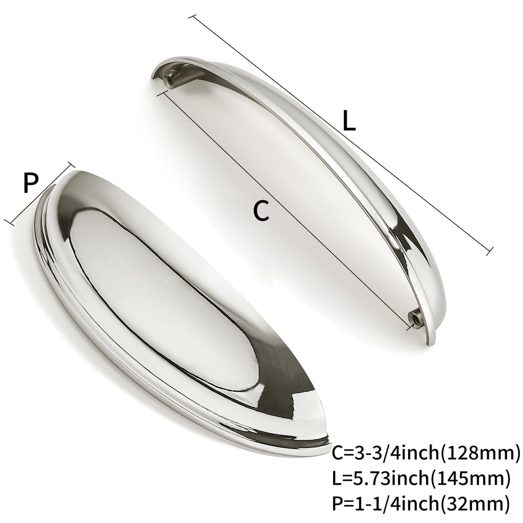 10 Pack 5" Drawer Pulls Polished Nickel Cabinet Cup Pulls Kitchen Hardware Cabinet Handles Drawer Handles Knobs 5
