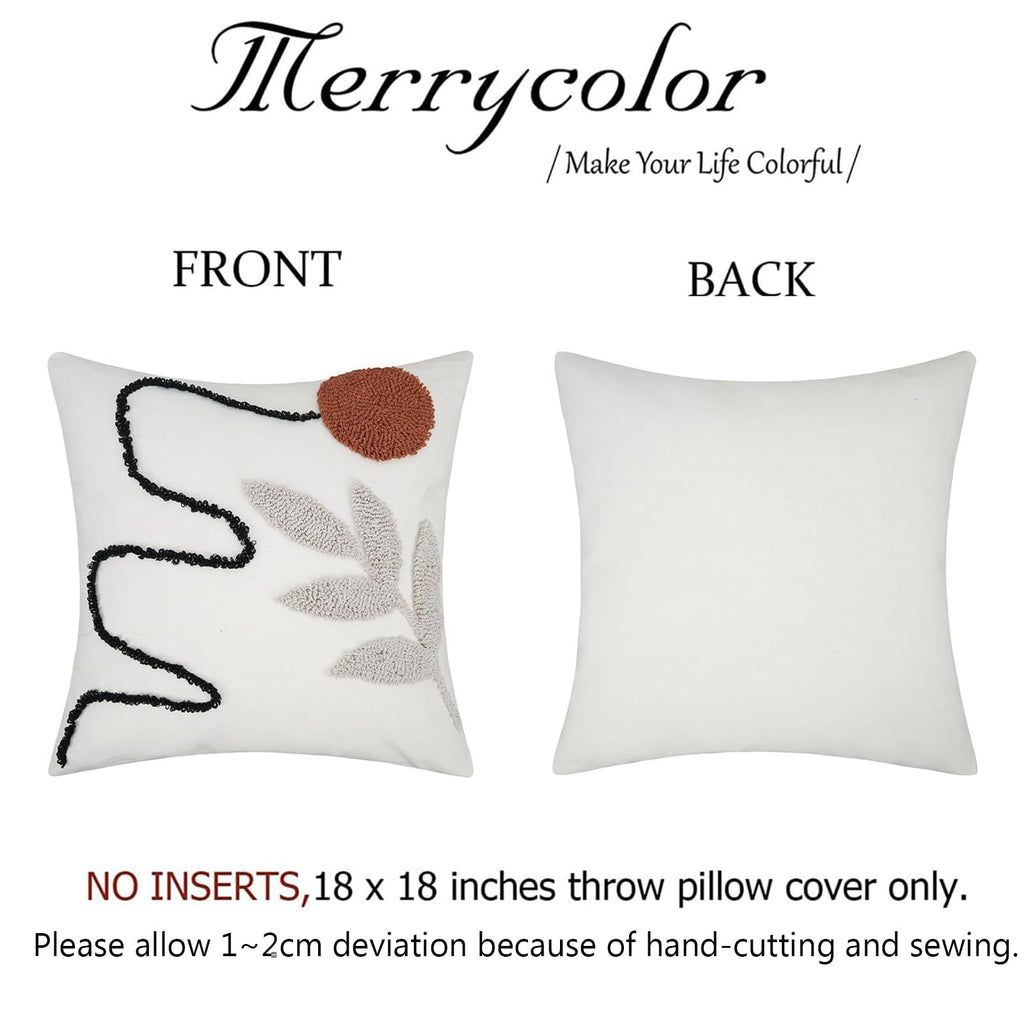 Abstract Boho Pillow Covers Tufted Mid Century Modern Throw Pillows Minimalism Aesthetic Textured Pillow Cover Sun