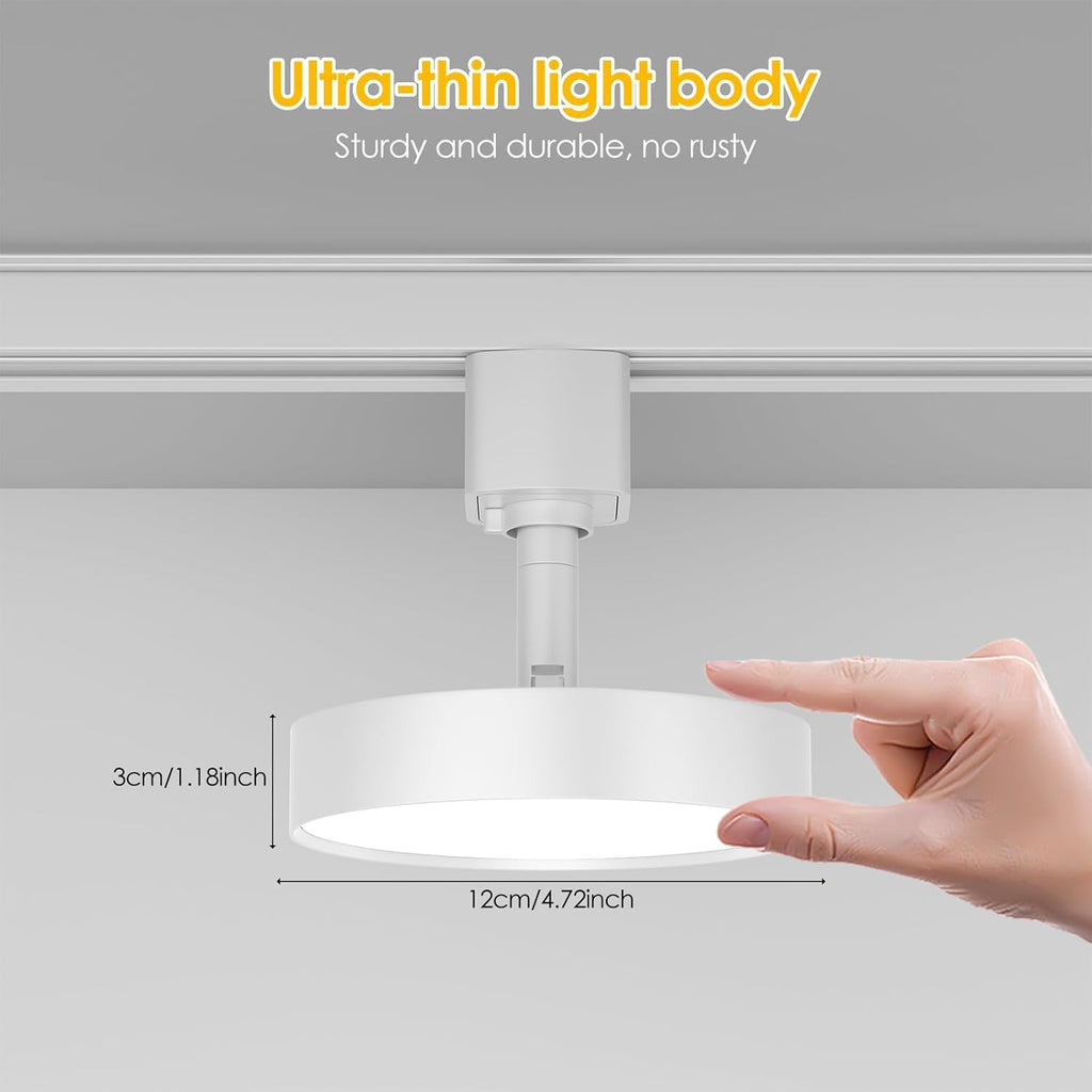 Diffuse J Type Track Lighting Heads, 12W White 4 Pack