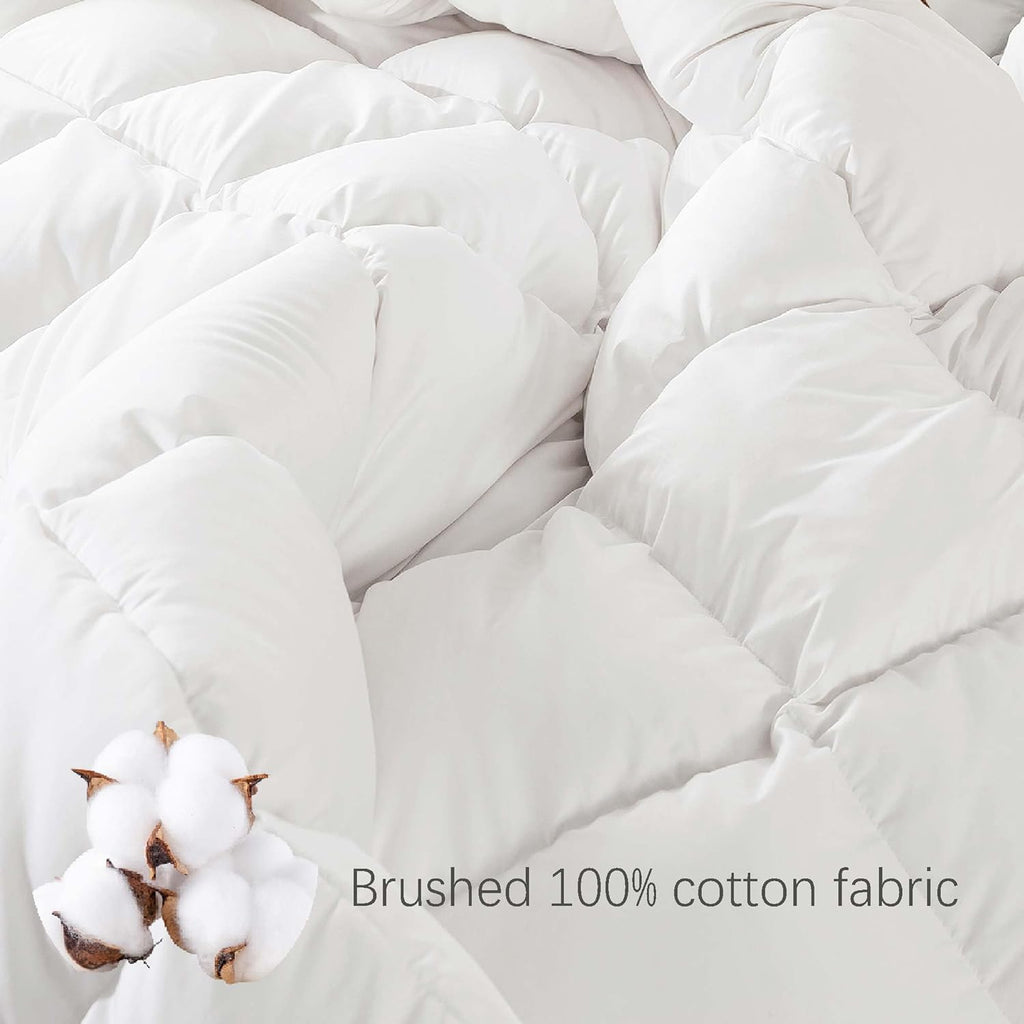 Feather Down Fiber Comforter, 100% Cotton Duvet Insert